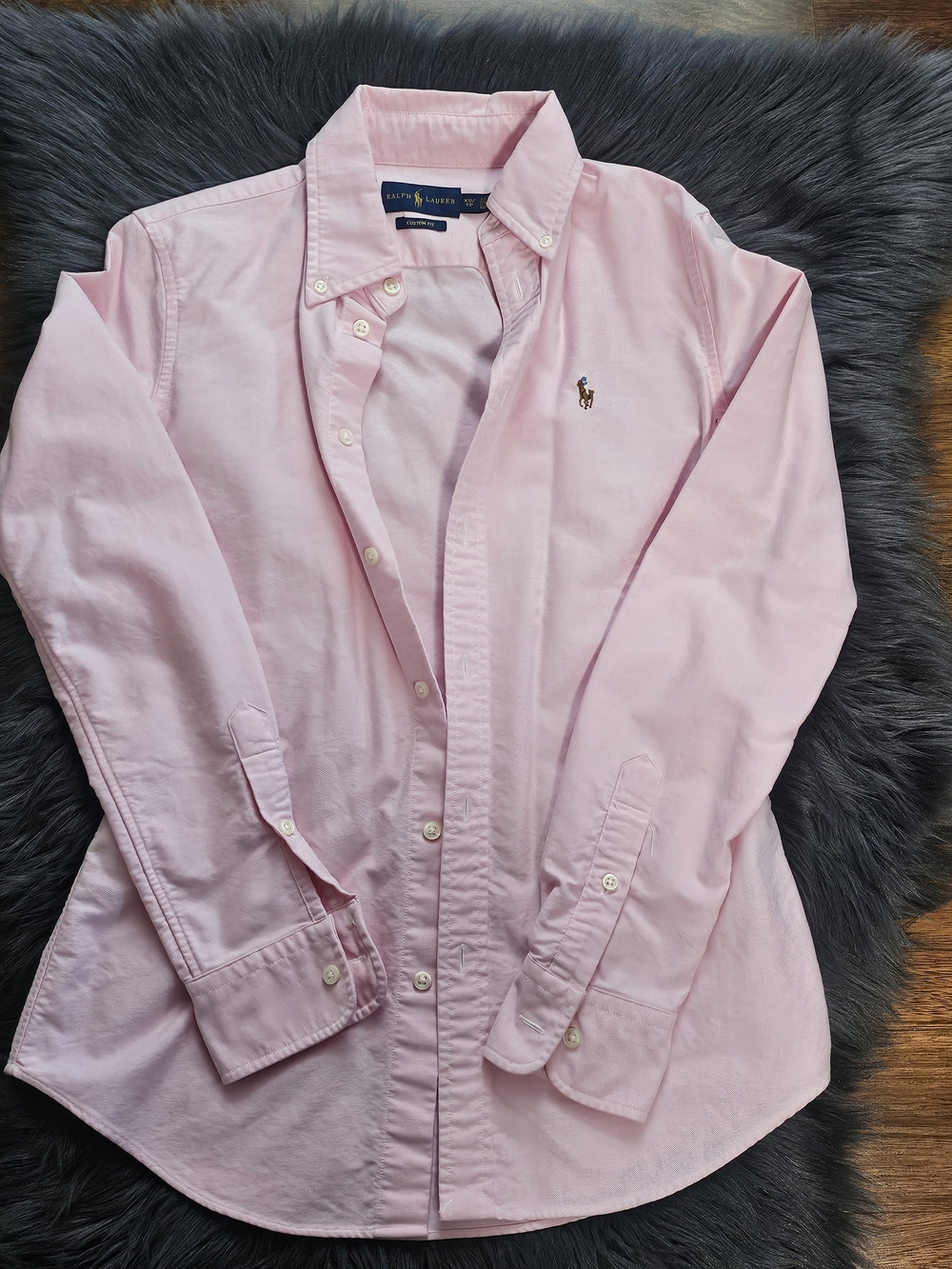 Women's Ralph Lauren Button-Down Oxford Shirt - Light Pink - Picture 3 of 6